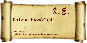 Kaizer Edvárd névjegykártya